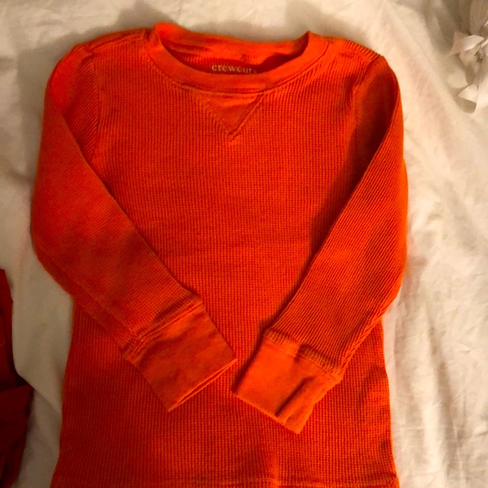 Crewcuts orange boys’ long sleeve Waffle Tee 3T